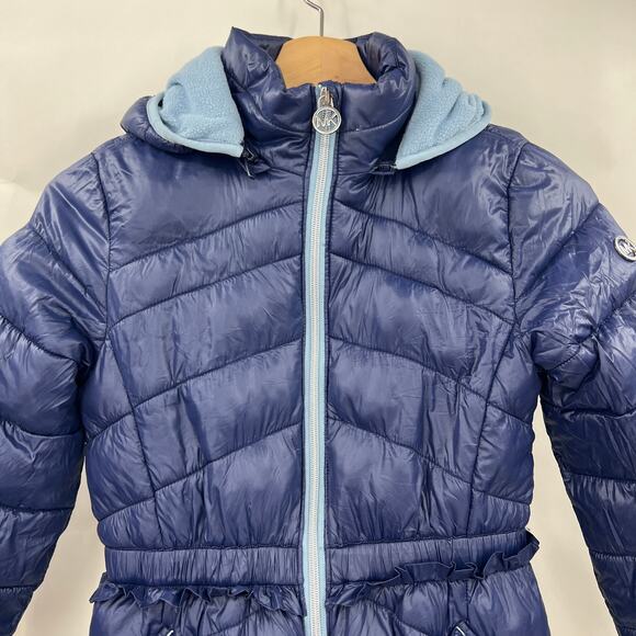 Michael Kors 10/12 MEDIUM Girls Purplish Blue Puff Parka Stadium Jacket - Picture 3 of 13